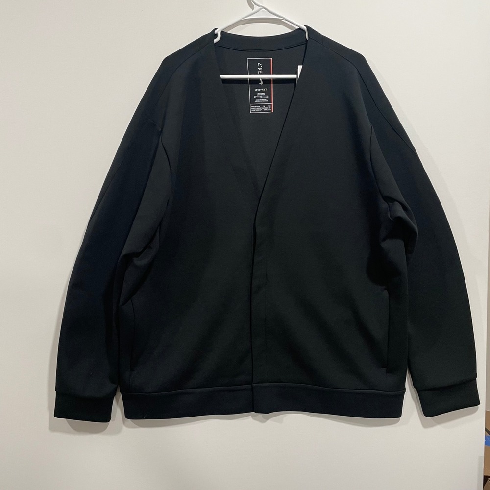 Nike 24.7 Impossibly Soft Training Cardigan Black XL Tall HQ6948-010 Loose Fit